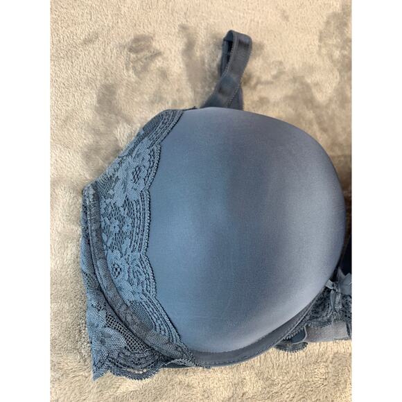 Victoria's Secret Dream Angels Push Up 36DD Underwire Support Blue Lace - Picture 4 of 11